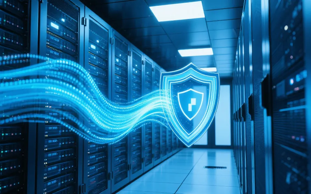 服务器机房，数据流动可视化